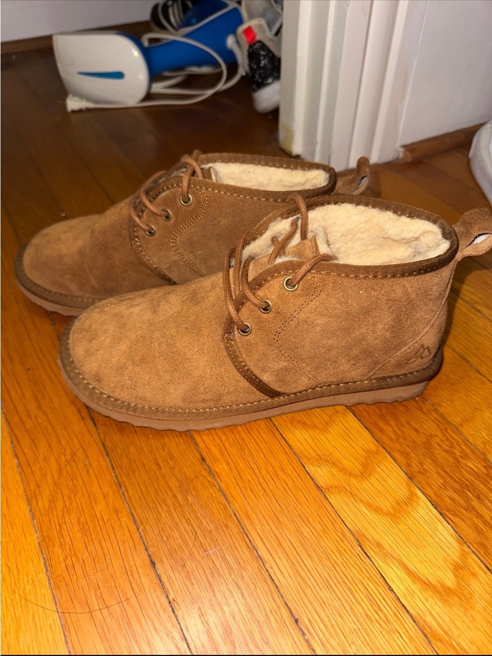 Alpine Design Kids Tan Suede Shearling Lace-Up Boots